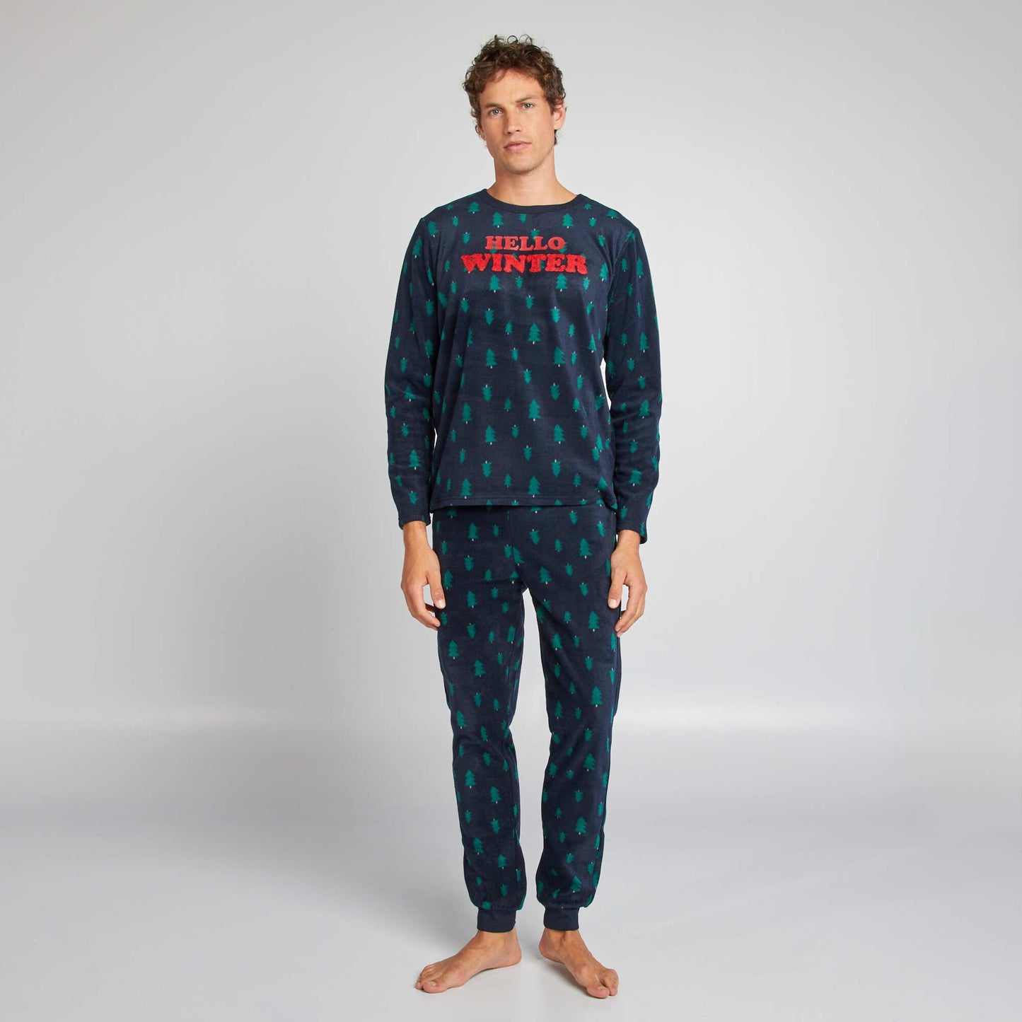 Fleece Christmas pyjama set BLUE