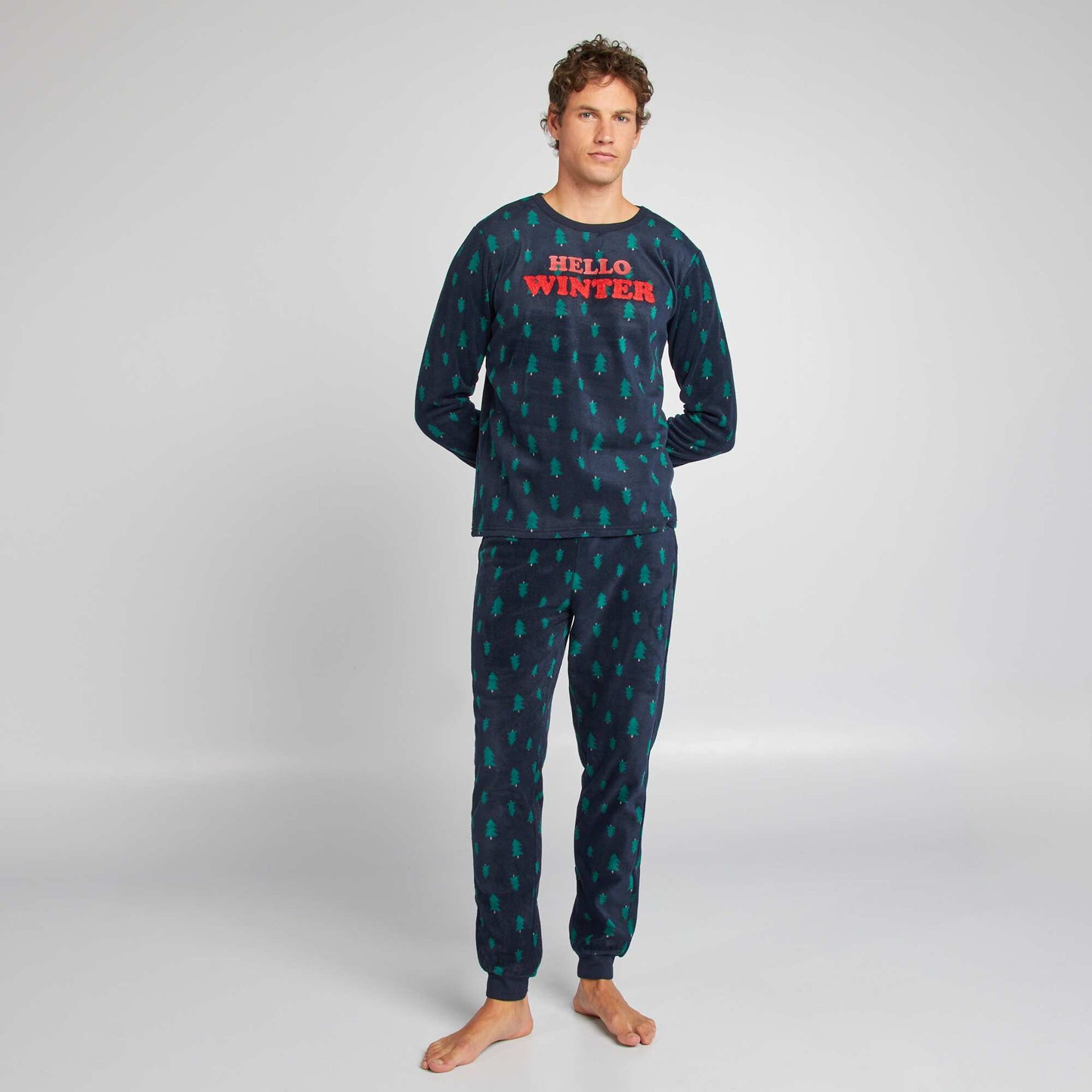 Fleece Christmas pyjama set BLUE