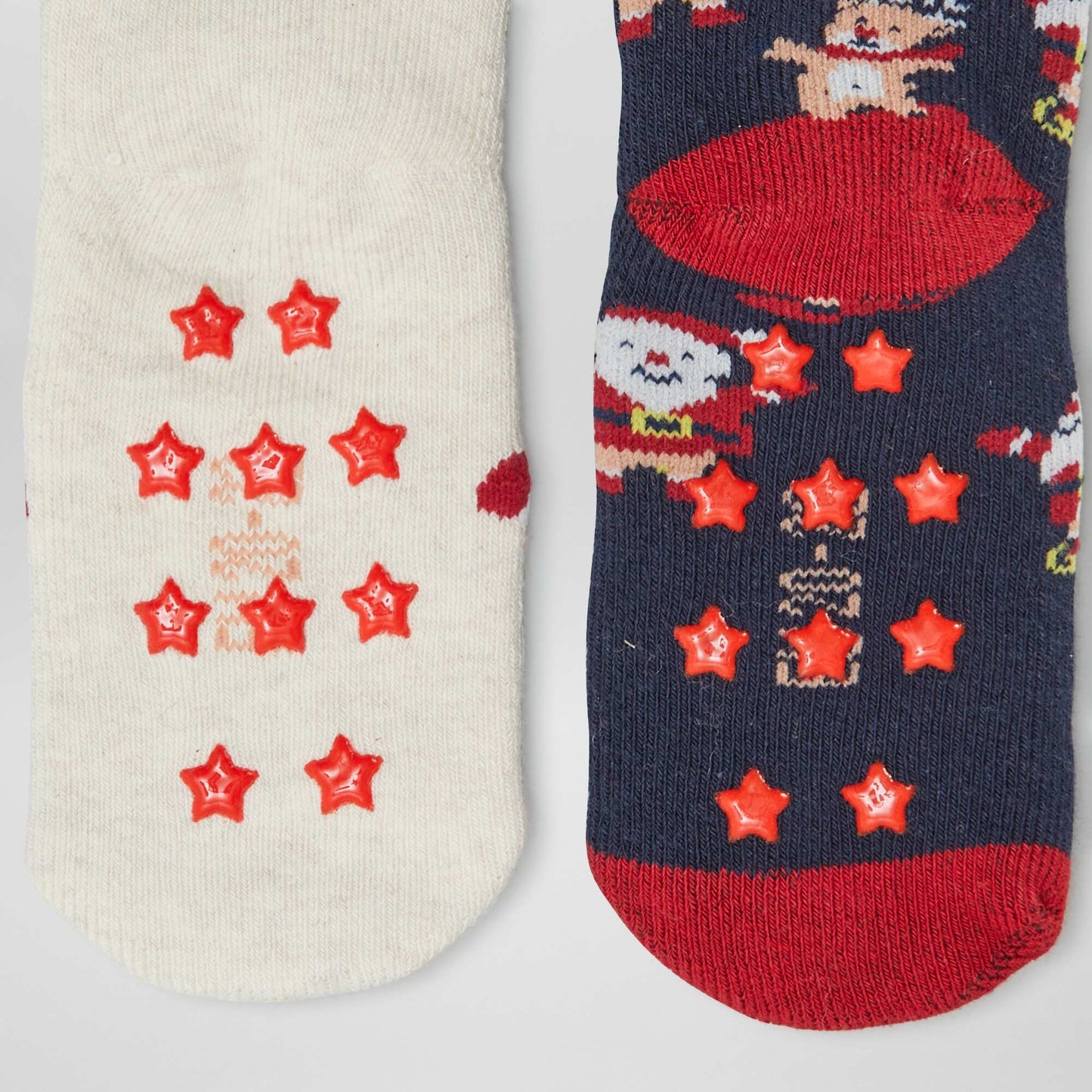 Christmas slip-resistant socks - Pack of 2 BEIGE