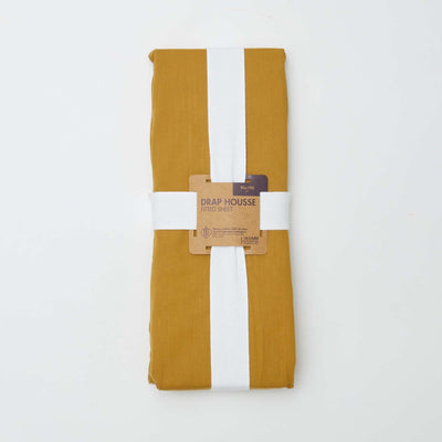 Cotton fitted sheet for single bed (90x190) - Kiabi Home YELLOW