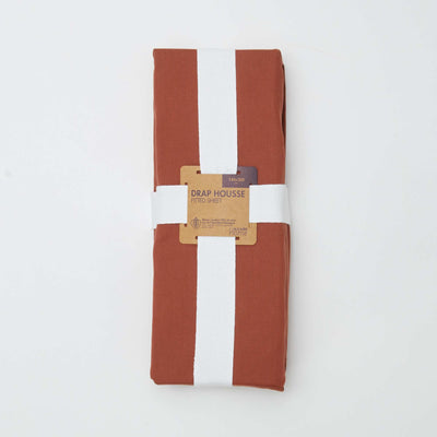 Plain 140 x 200 cm fitted sheet BROWN