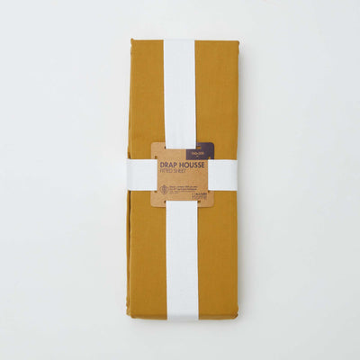 Cotton fitted sheet for double bed (160x200) - Kiabi Home YELLOW