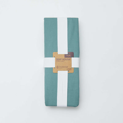 Cotton fitted sheet for double bed (160x200) - Kiabi Home GREEN