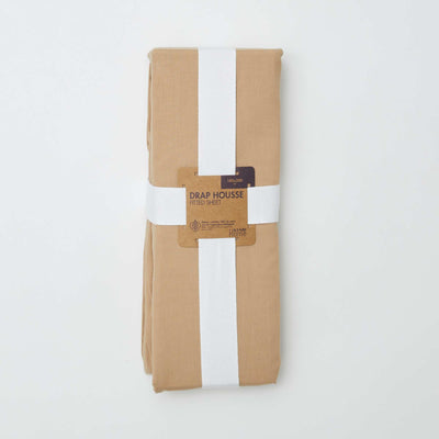 Cotton fitted sheet for double bed (180x200) - Kiabi Home BEIGE