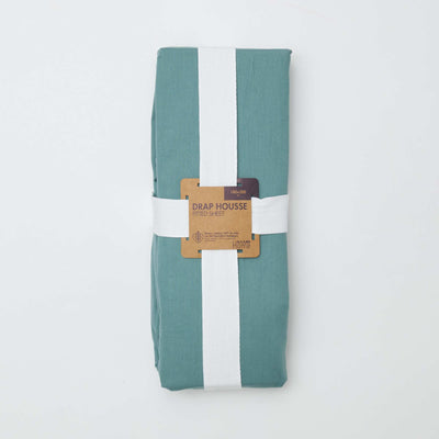 Cotton fitted sheet for double bed (180x200) - Kiabi Home GREEN