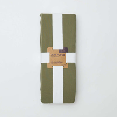 Cotton fitted sheet for double bed (180x200) - Kiabi Home GREEN