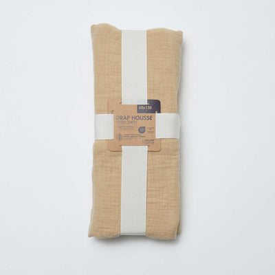 Cotton gauze fitted sheet for single bed (60 x 120 cm) - Kiabi Home BEIGE