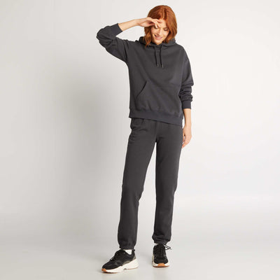 Basic sweatshirt fabric joggers BLACK