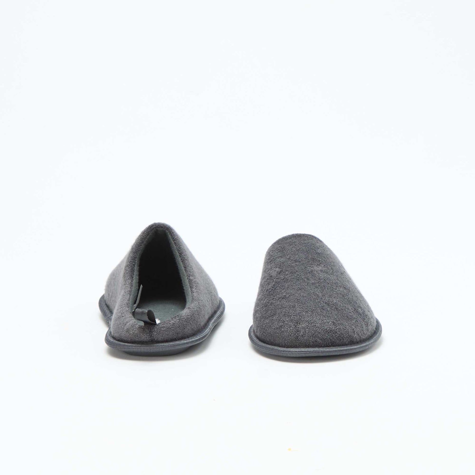 Bouclé knit mule slippers GREY