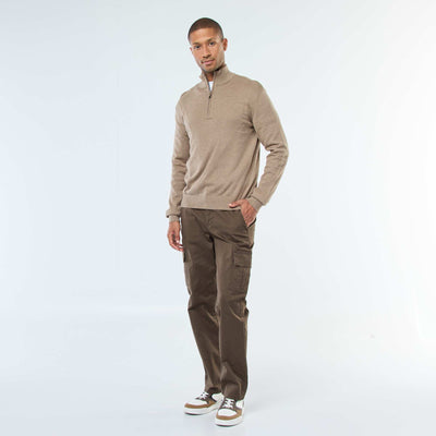 Straight-cut multi-pocket trousers BROWN