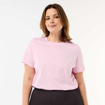 Short-sleeved jersey knit T-shirt PINK