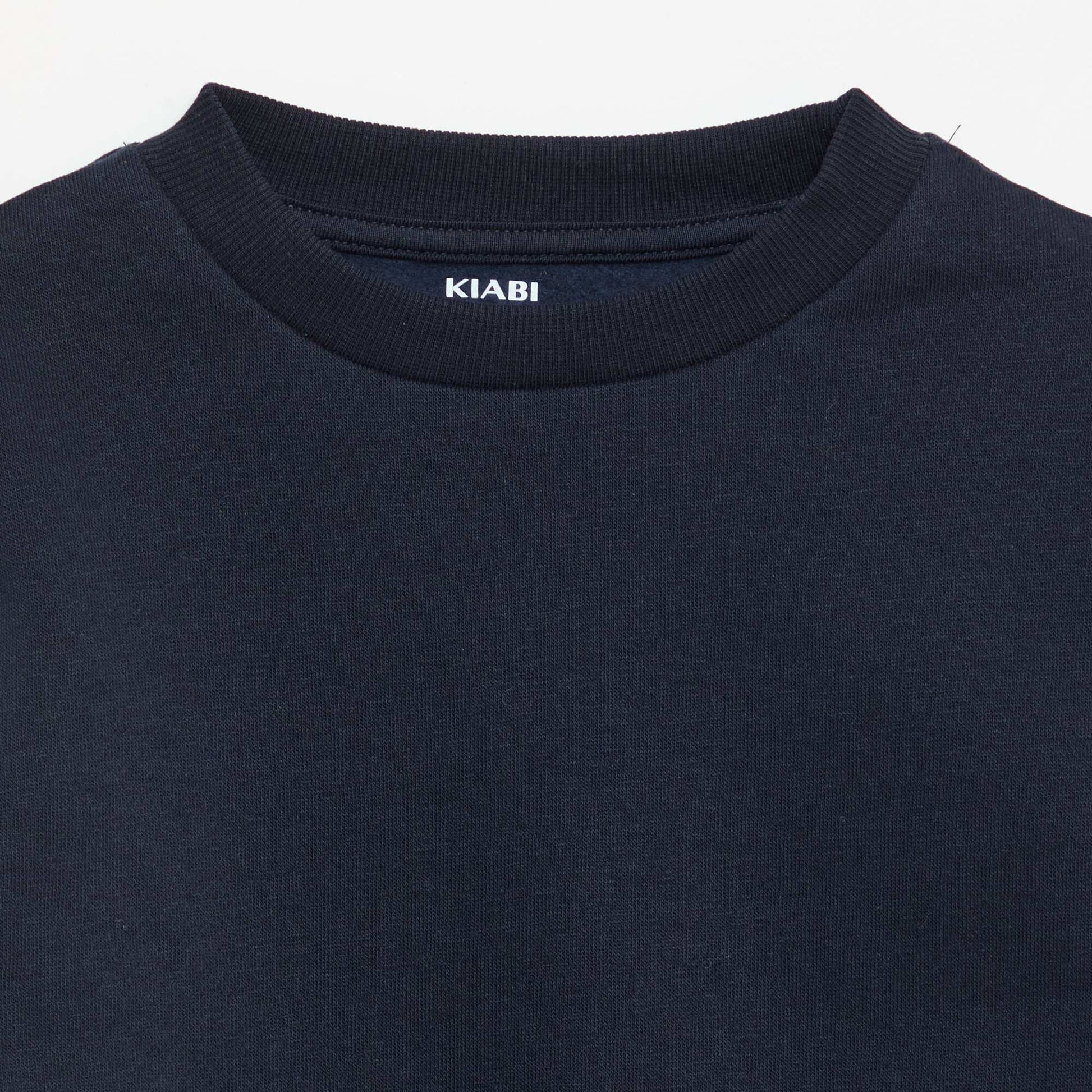 Plain Brushed Fleece Sweatshirt BLUE