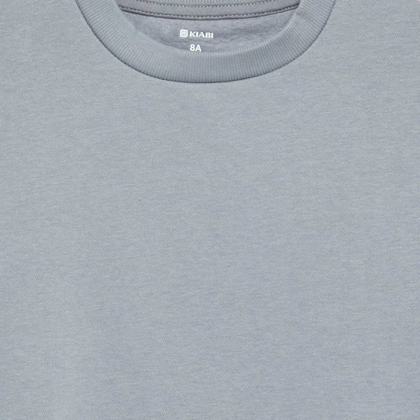 Plain brushed fleece sweatshirt BLUE