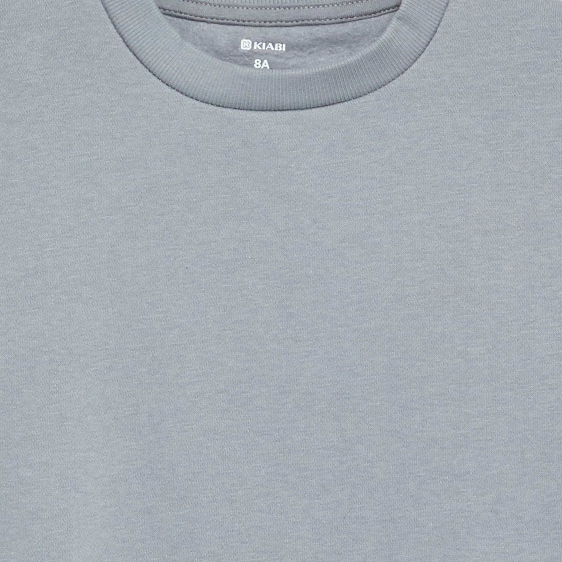 Plain brushed fleece sweatshirt BLUE