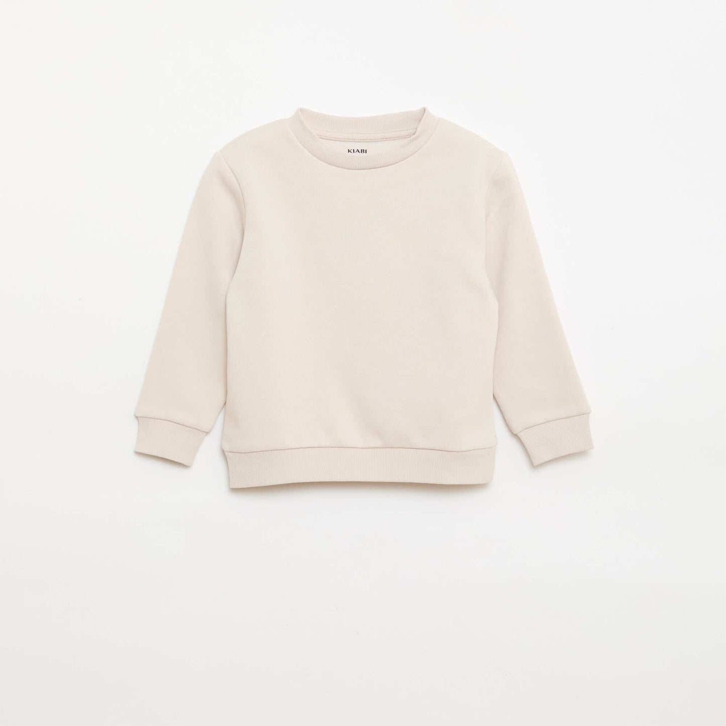 Plain Brushed Fleece Sweatshirt WHITE