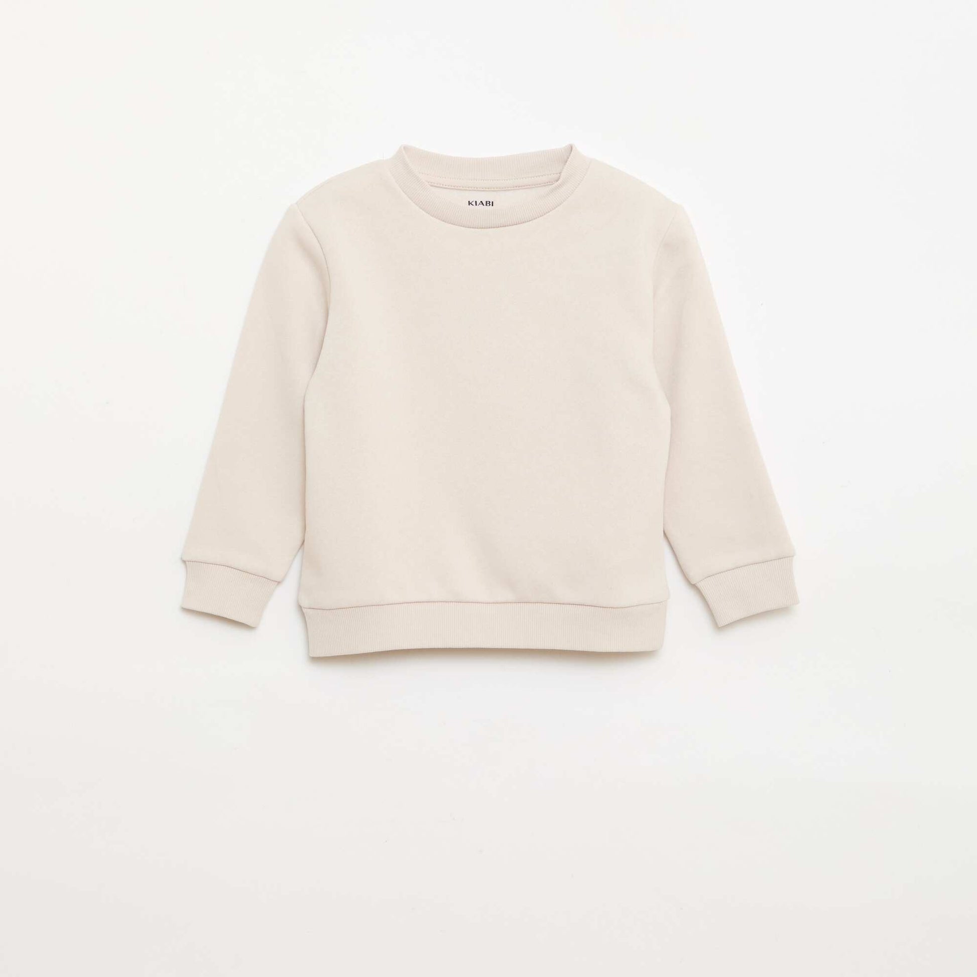 Plain Brushed Fleece Sweatshirt WHITE