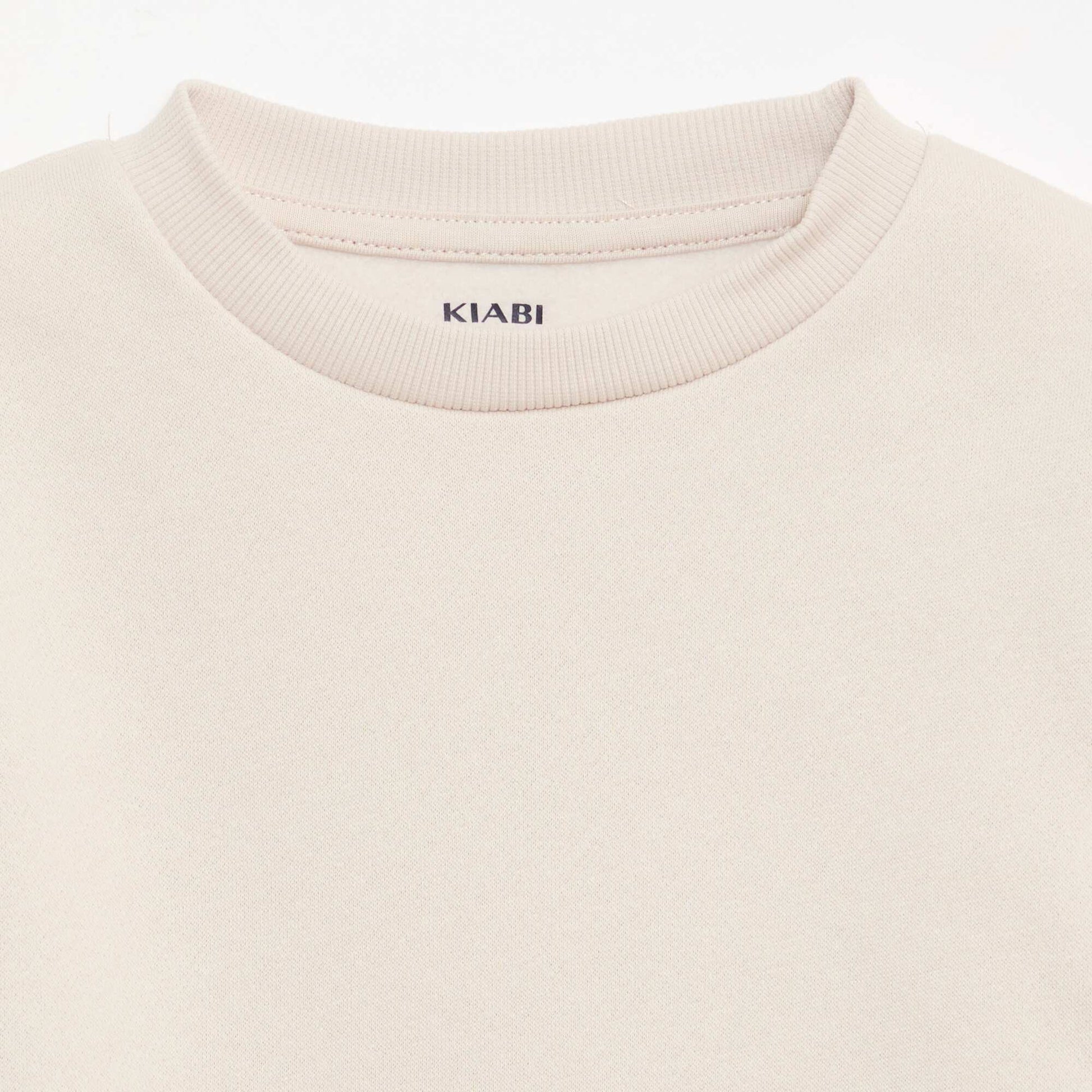 Plain Brushed Fleece Sweatshirt WHITE