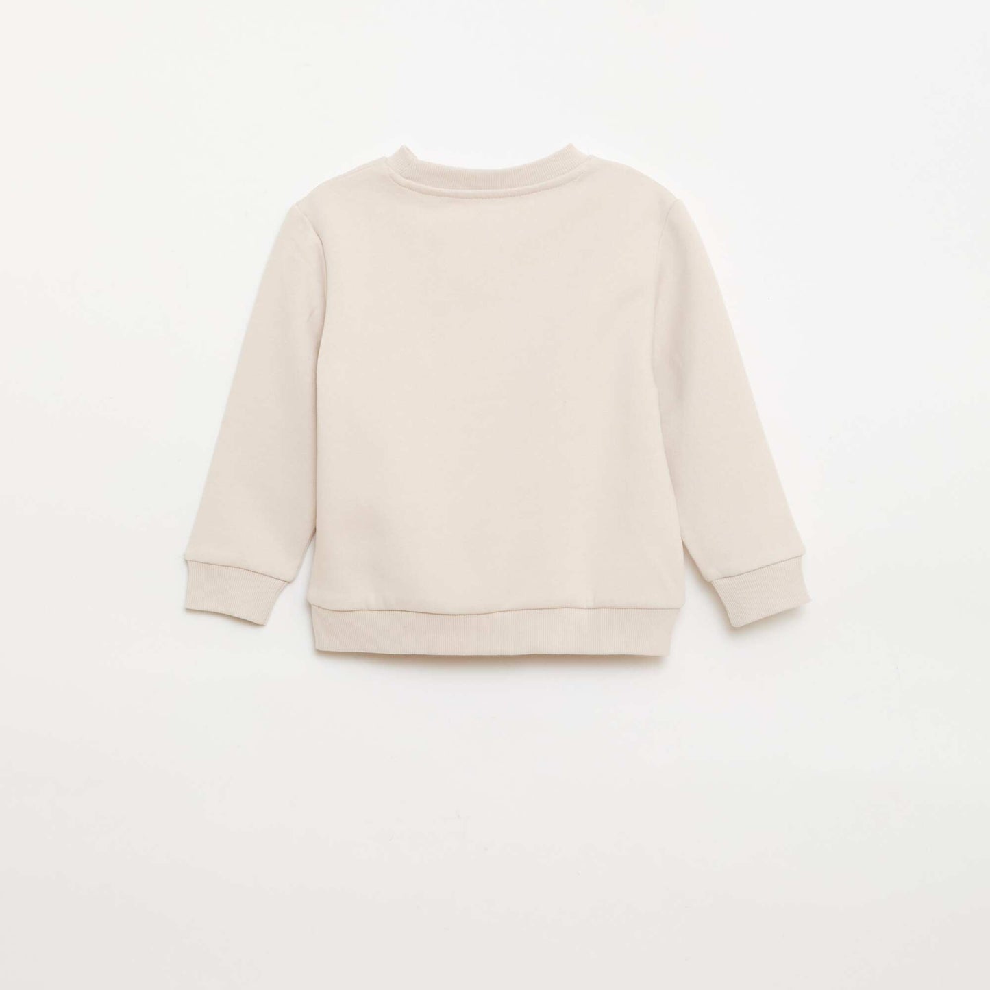 Plain Brushed Fleece Sweatshirt WHITE