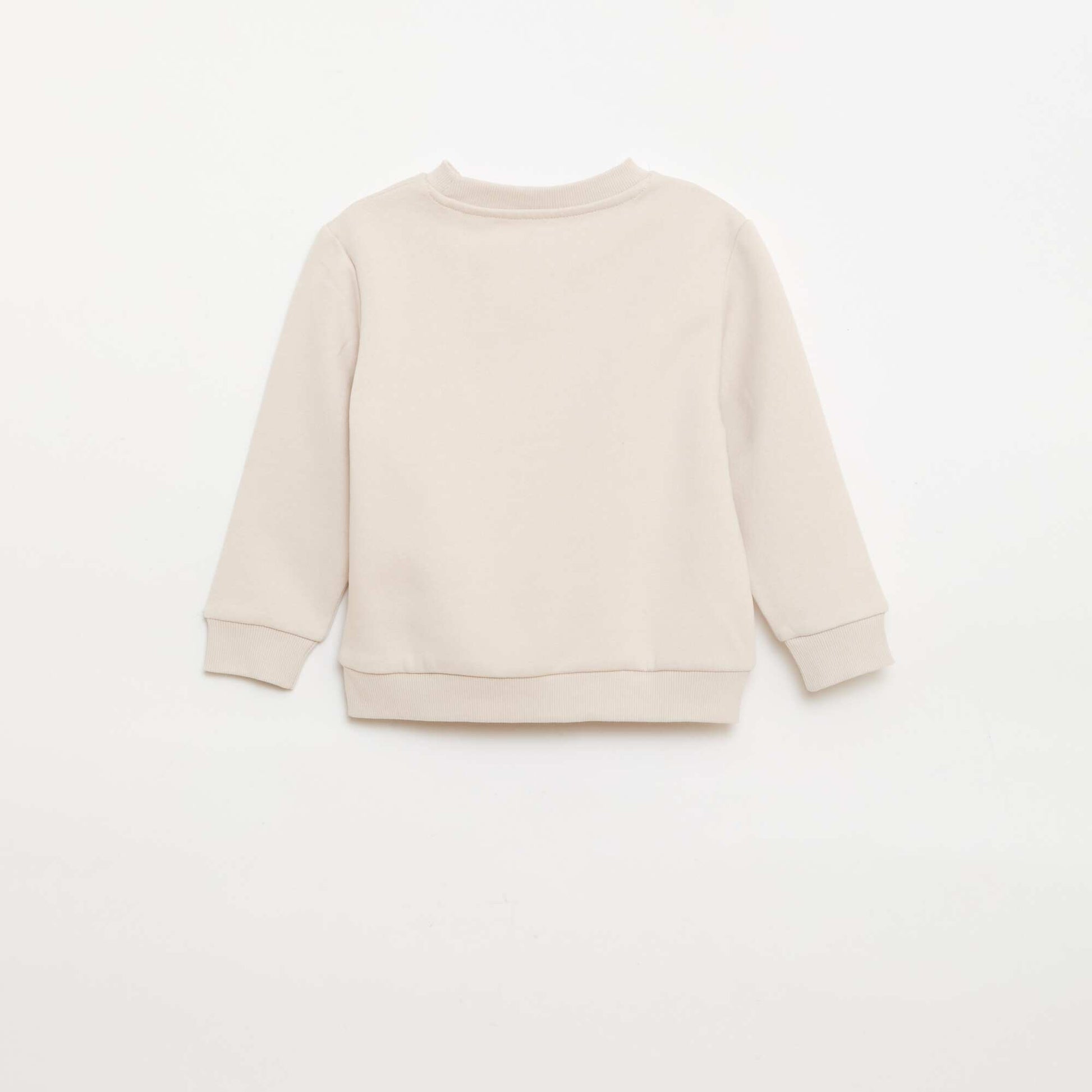 Plain Brushed Fleece Sweatshirt WHITE