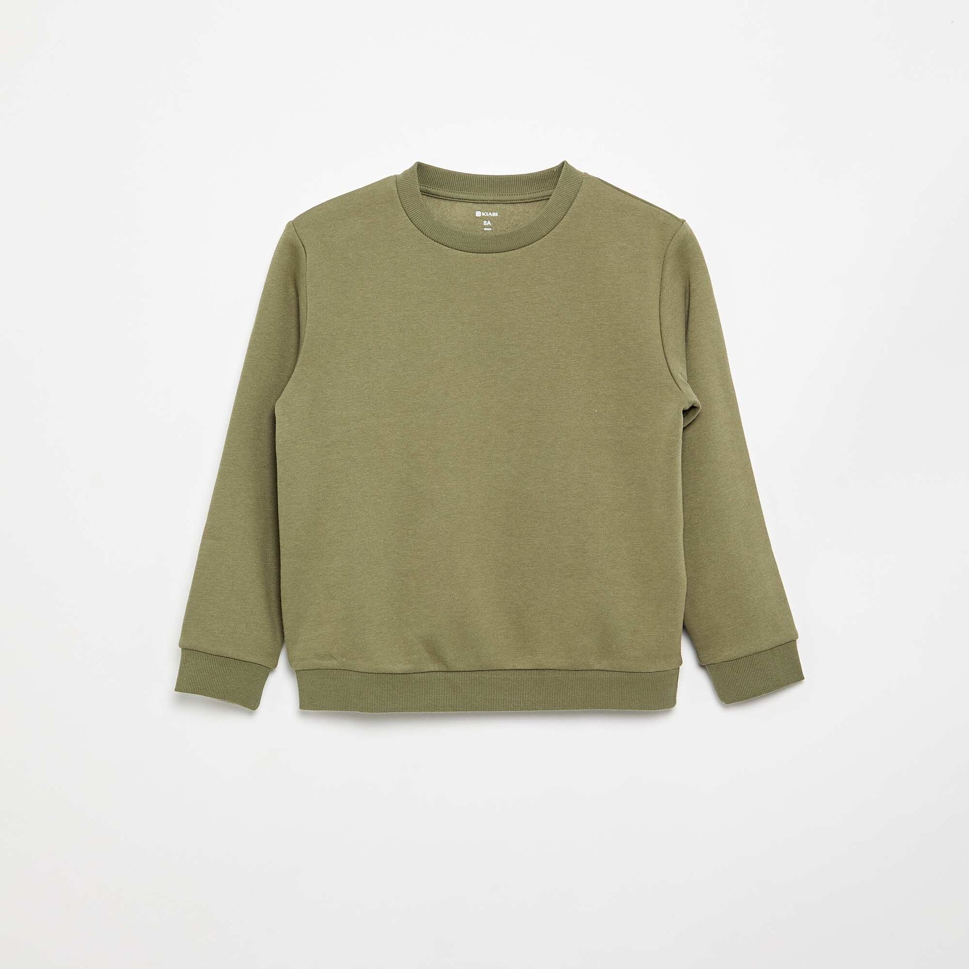 Plain brushed sweatshirt GREEN