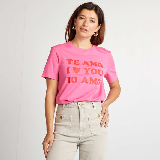 Short-sleeved T-shirt - Valentine's Day PINK