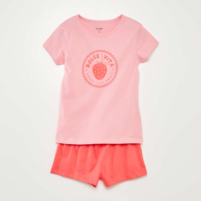 T-shirt + shorts pyjama set - 2-piece set PINK
