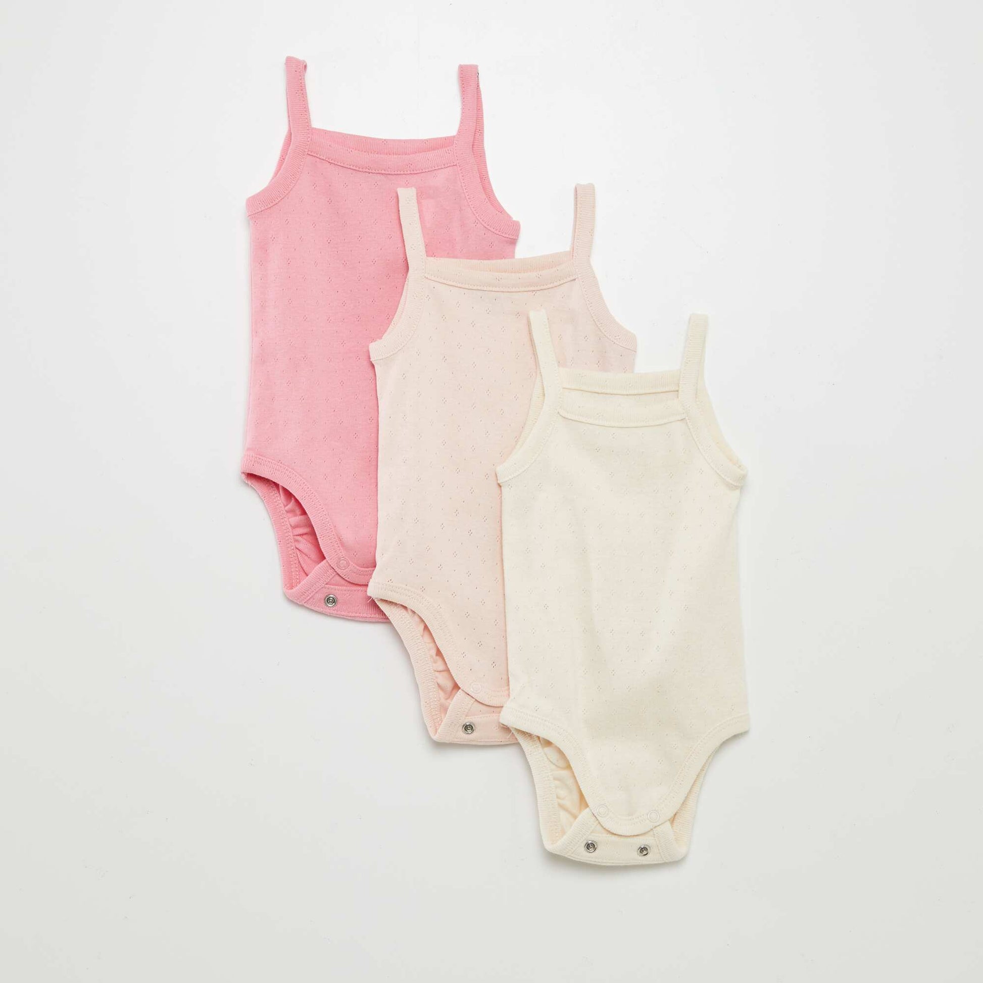 Strappy grow-with-them bodysuits - Pack of 3 PINK