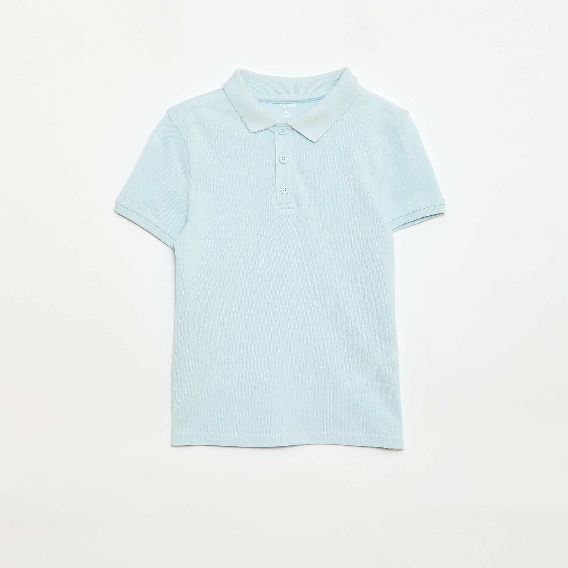 Plain Pique Knit Polo Shirt BLUE