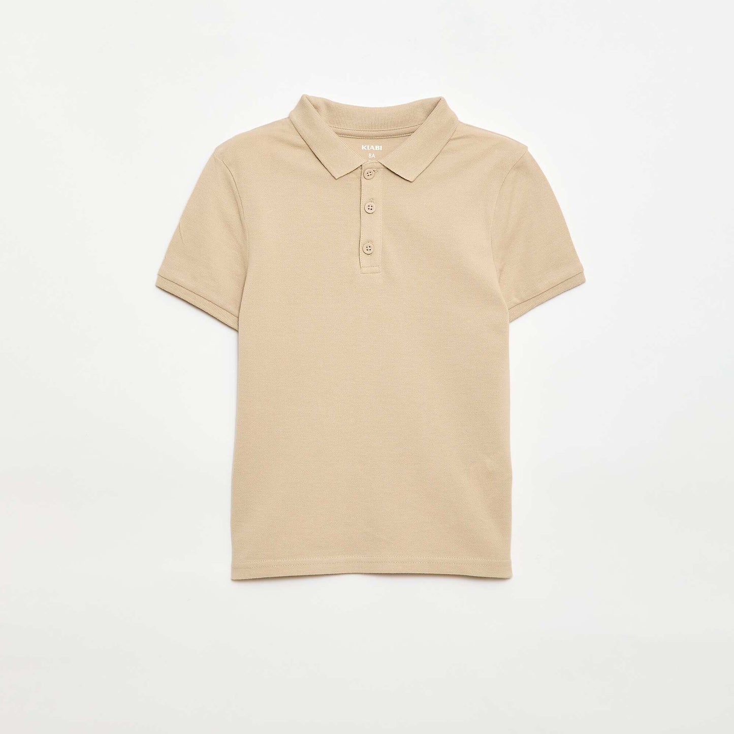Plain Pique Knit Polo Shirt BEIGE