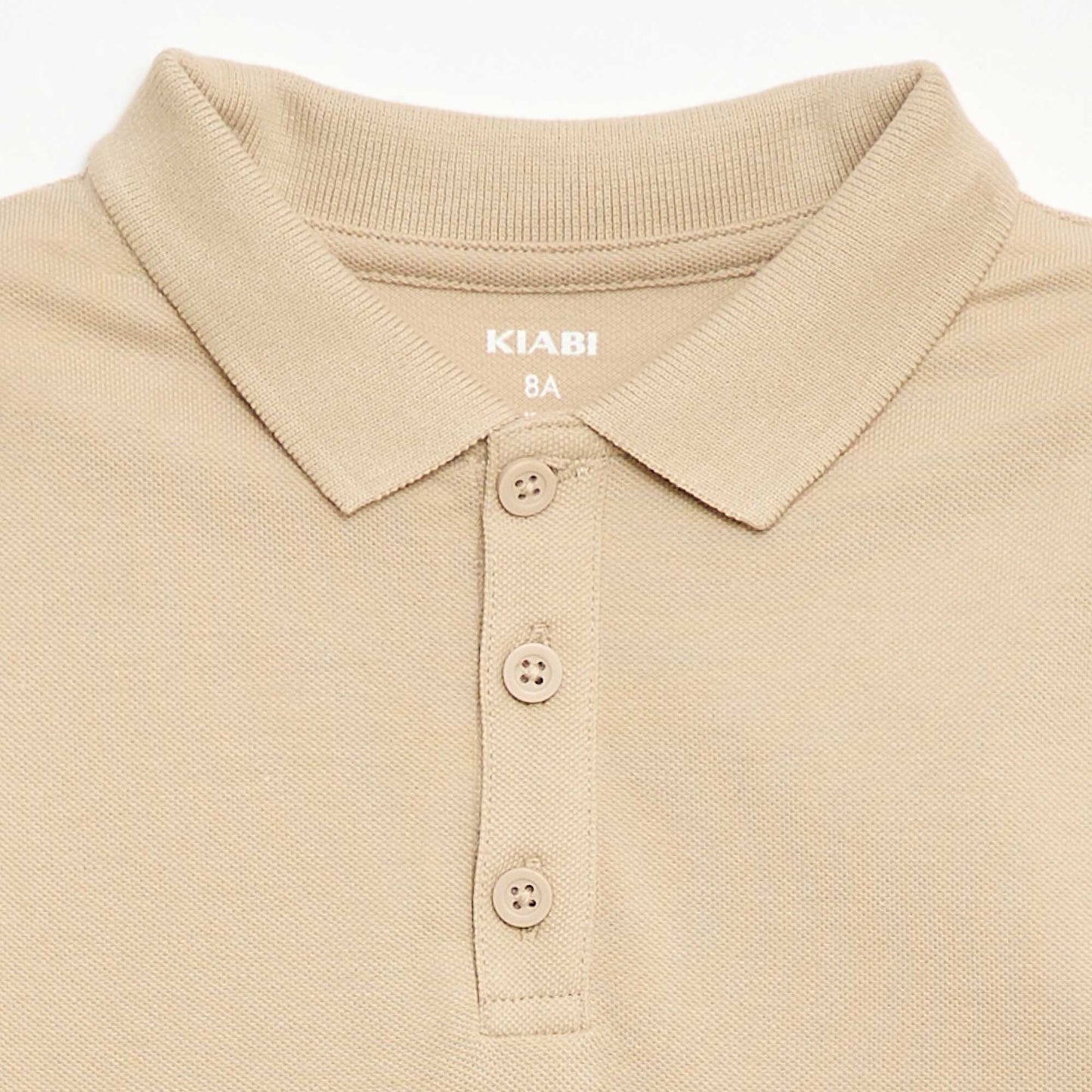 Plain Pique Knit Polo Shirt BEIGE