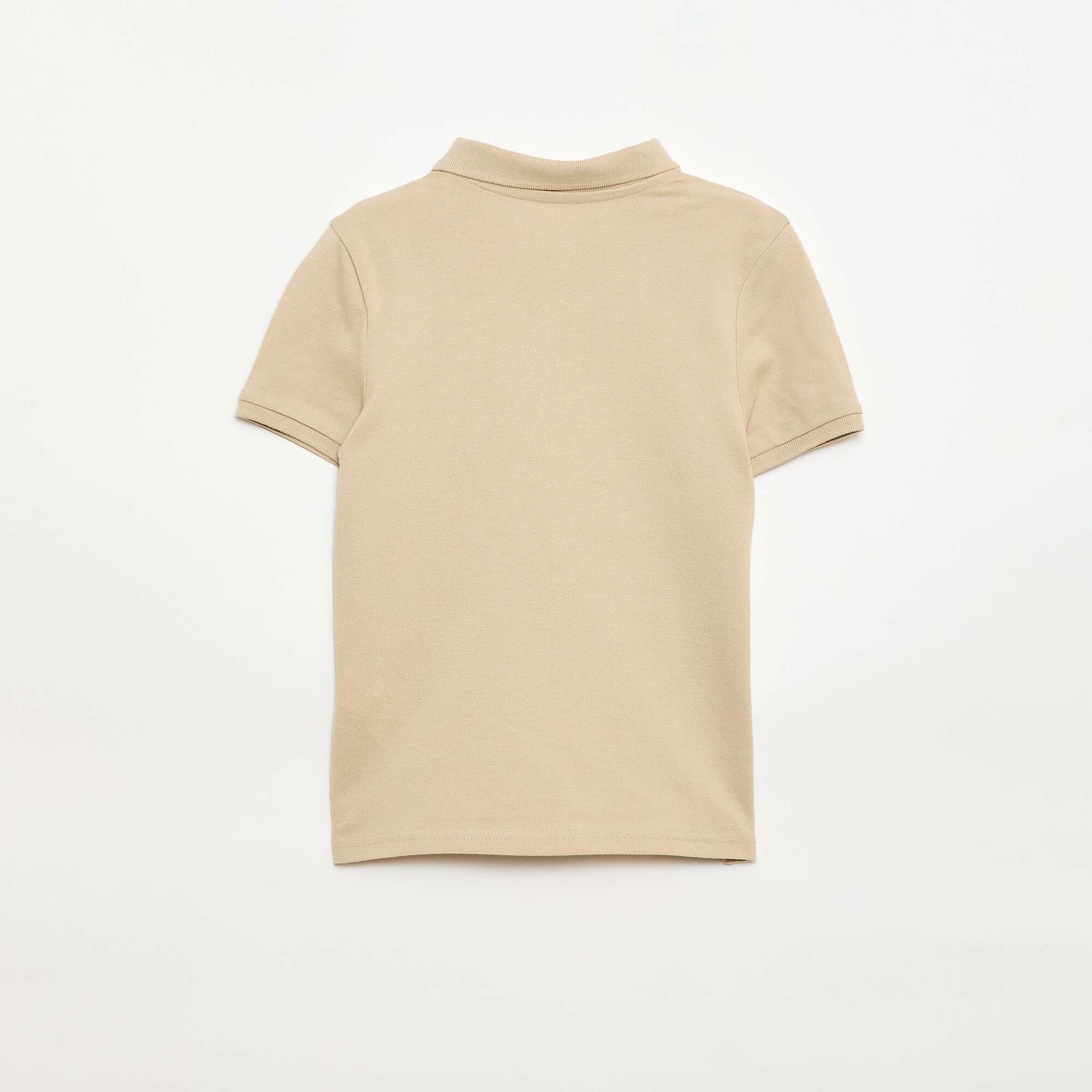 Plain Pique Knit Polo Shirt BEIGE