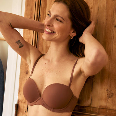 Invisible bandeau bra BROWN