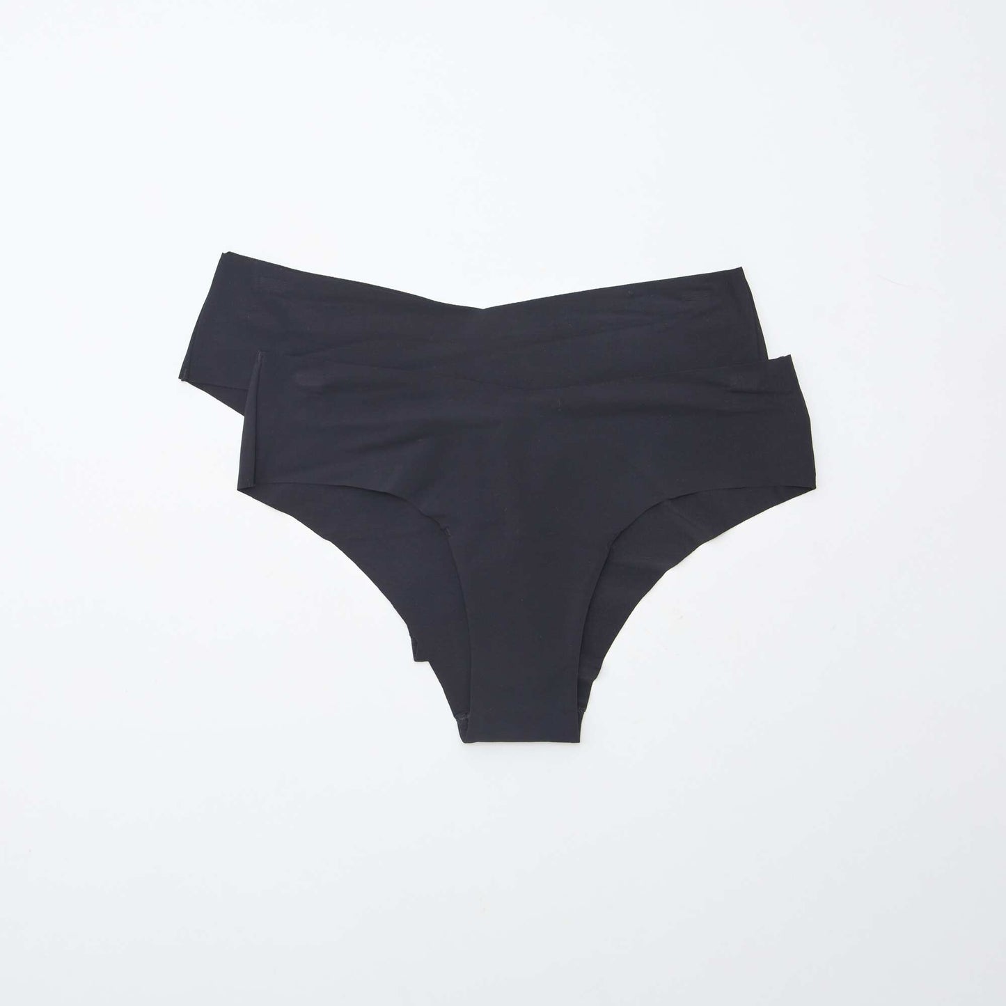 Pack of 2 pairs of seamless microfibre boy shorts BLACK