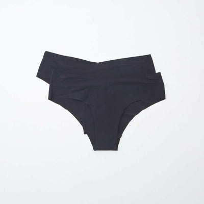 Pack of 2 pairs of seamless microfibre boy shorts BLACK