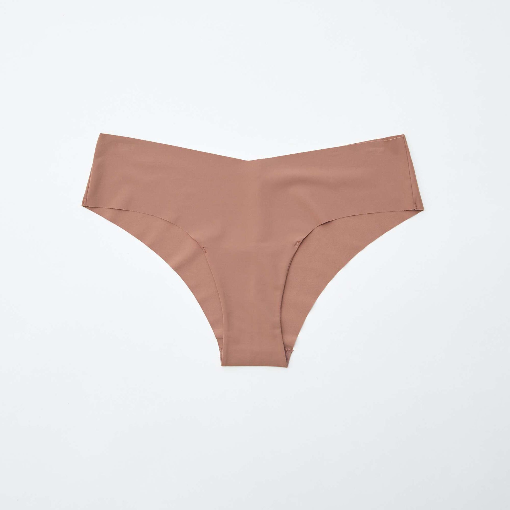 Pack of 2 pairs of seamless microfibre boy shorts BROWN