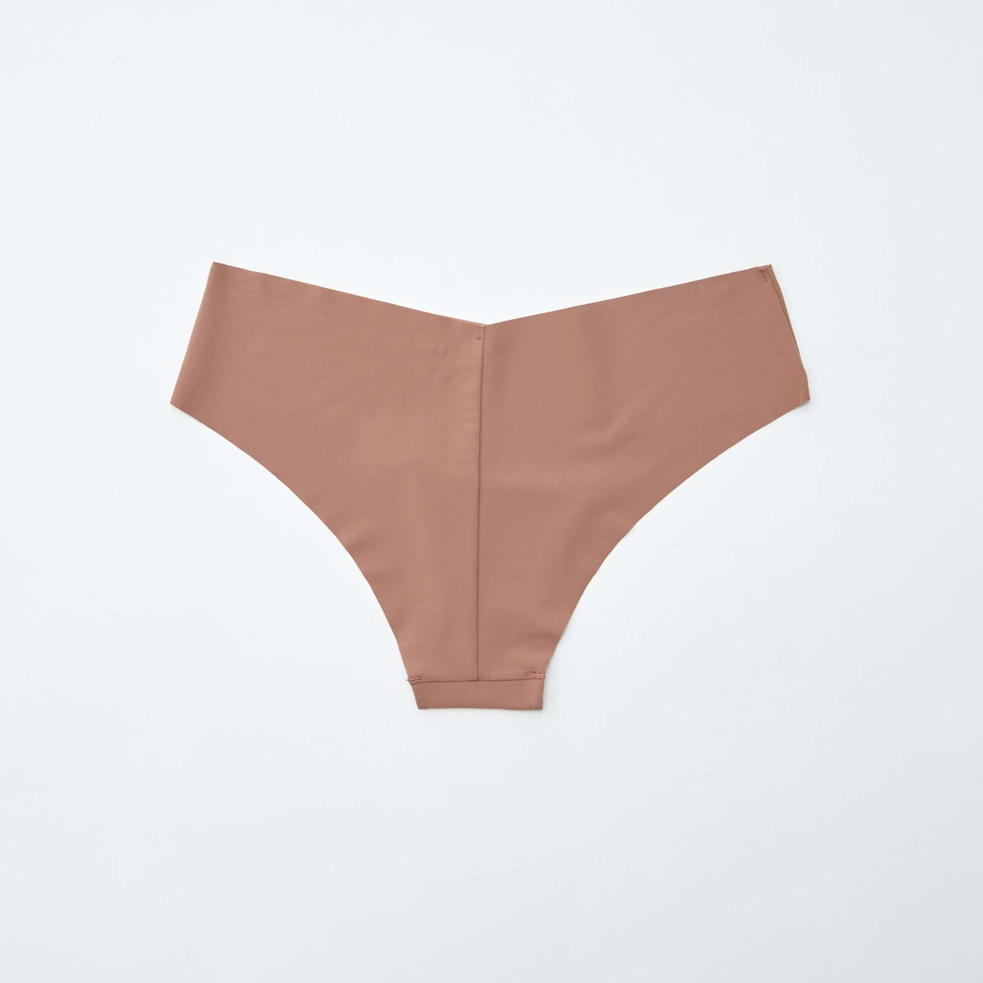 Pack of 2 pairs of seamless microfibre boy shorts BROWN