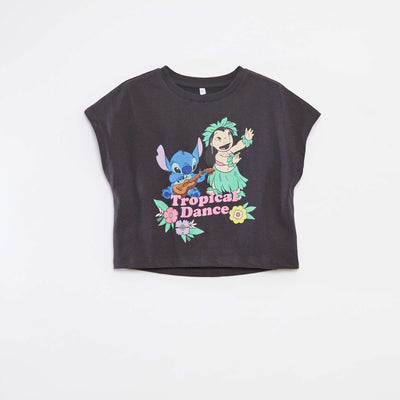 Stitch short-sleeved T-shirt BLACK
