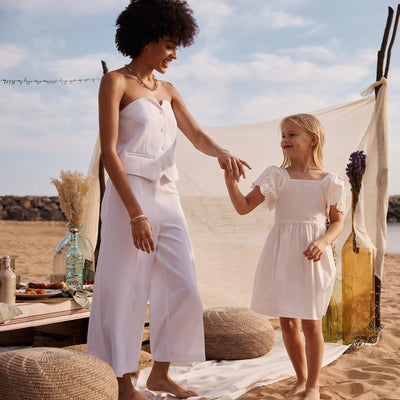Flared cropped trousers WHITE
