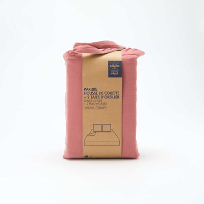 Cotton gauze bedding set for double bed (240 x 220 cm) - Kiabi Home PINK