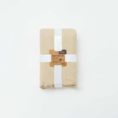 Cotton gauze fitted sheet for double bed (160 x 200 cm) - Kiabi Home BEIGE