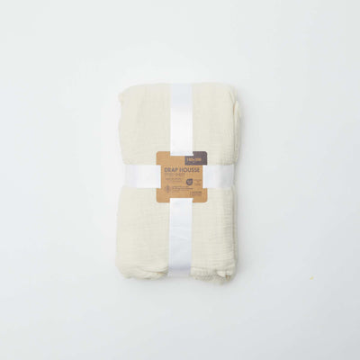 Double cotton gauze fitted sheet for double bed (180 x 200 cm) - Kiabi Home BEIGE