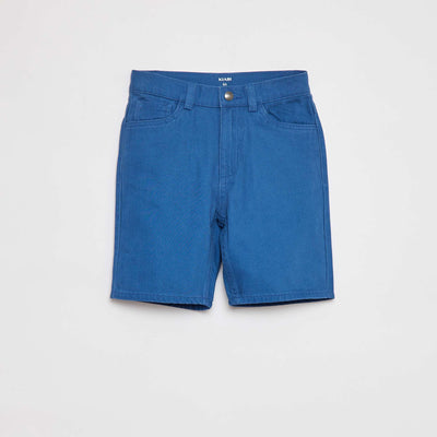 Loose-fit twill Bermuda shorts BLUE