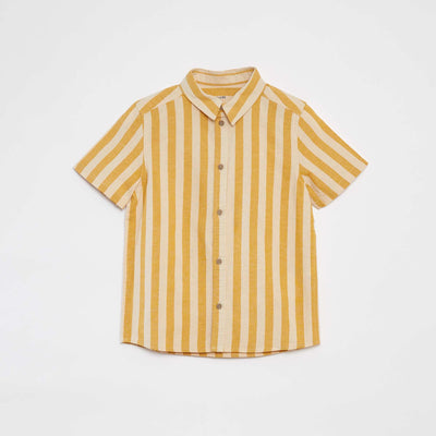 Striped shirt with short sleeves WHITE