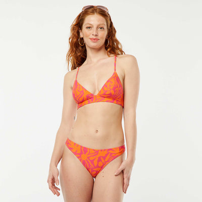 Leaf print bikini bottoms PINK