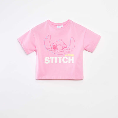 Stitch cropped T-shirt PINK