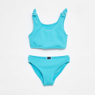 Swimsuit with bows - 2-piece set BLUE