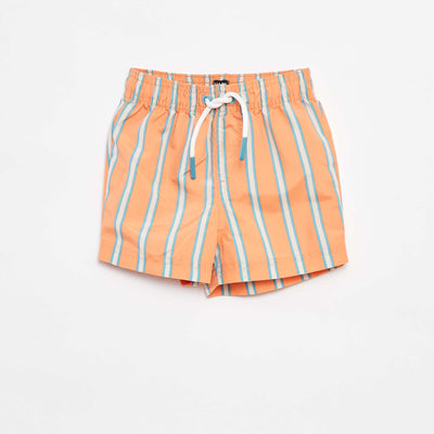 Striped swim shorts ORANGE