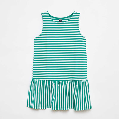 Flounced sleeveless dress GREEN