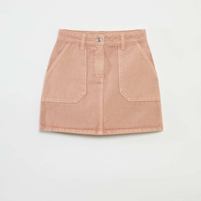 Denim skirt with pockets PINK