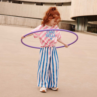 Striped wide-leg trousers BLUE